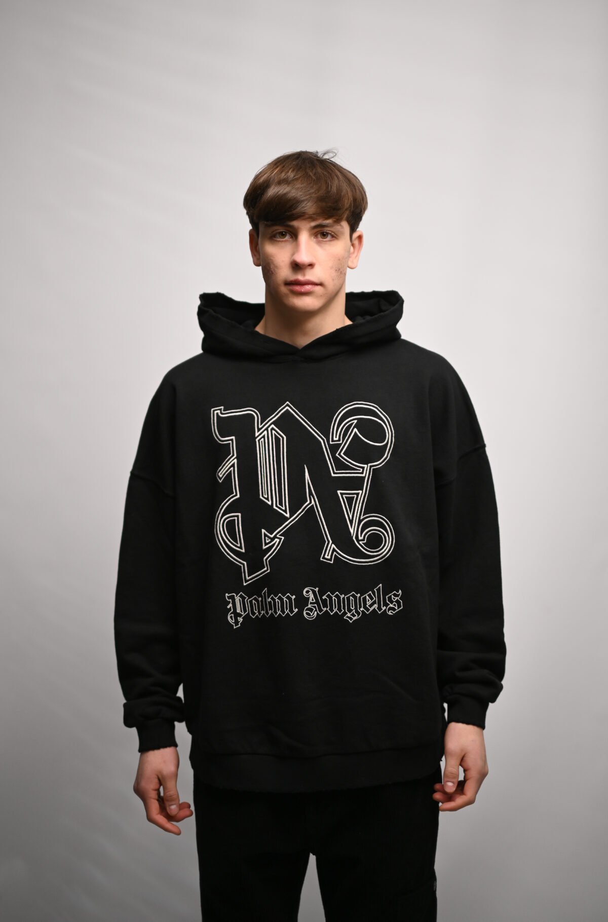 Palm Angels Худі з вишитим принтом PMBB126E23FLE001