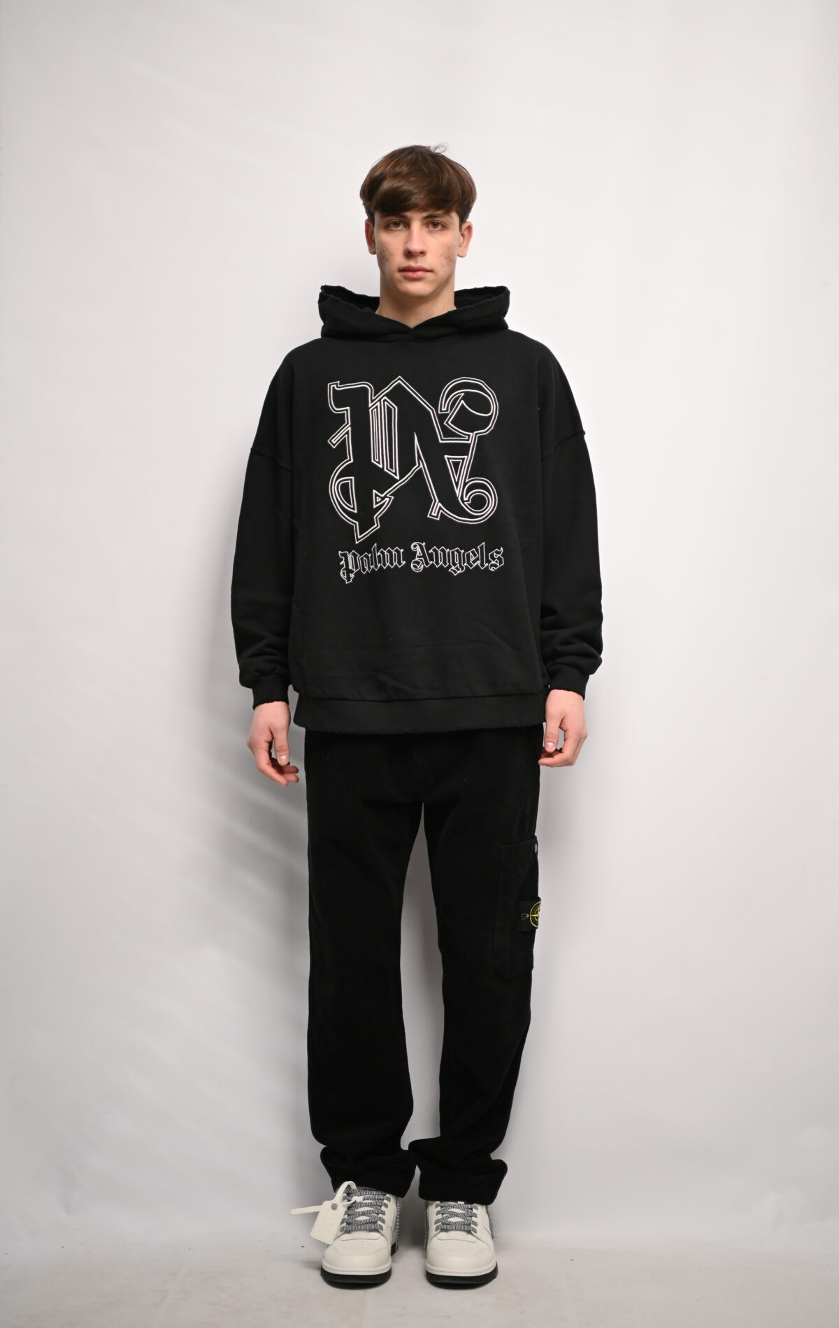 Palm Angels Худі з вишитим принтом PMBB126E23FLE001